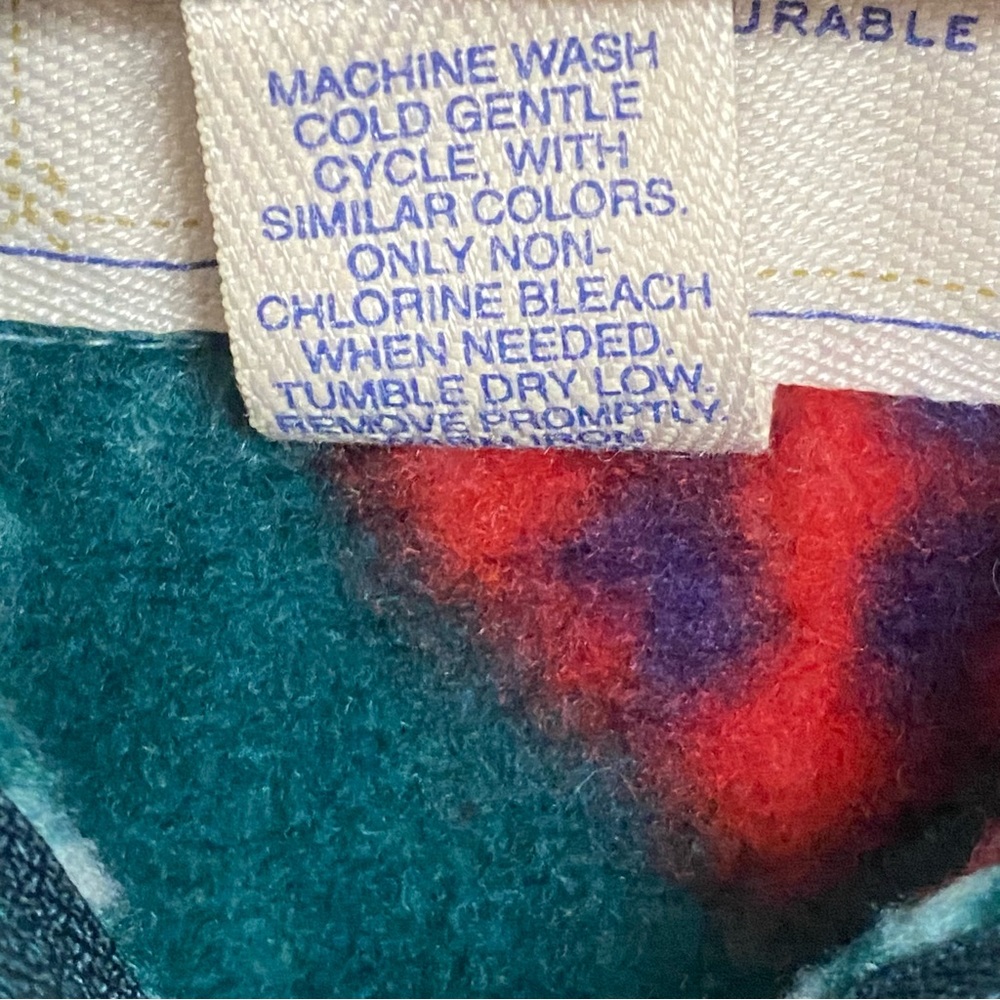 Victorias Secret Country Green Fleece 1/4 Zip Pullover Fair Isle Size Small - Picture 9 of 9